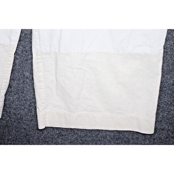 M Patmos Pants Women Medium White 24" Cotton Linen Blend Wide Leg High Rise EUC - Picture 3 of 5